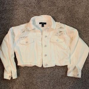 Cropped White denim jacket